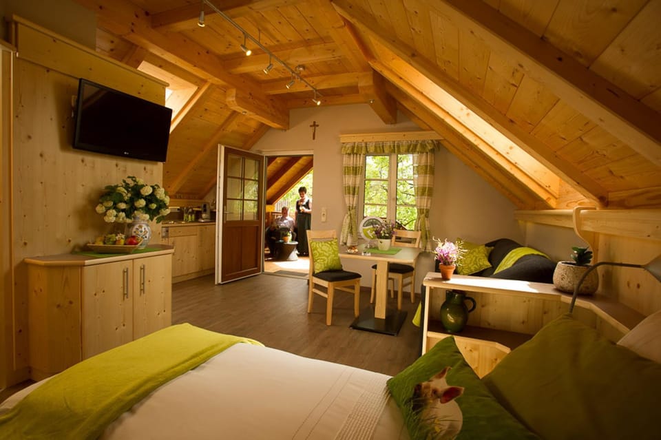 Bed, Living room, Photo of the whole room, Seating area, Bedroom