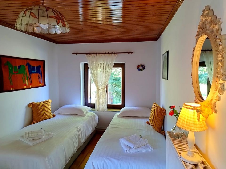 Bed, Bedroom, Garden view, Area and facilities