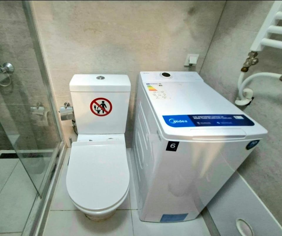 Toilet, Bathroom, washing machine