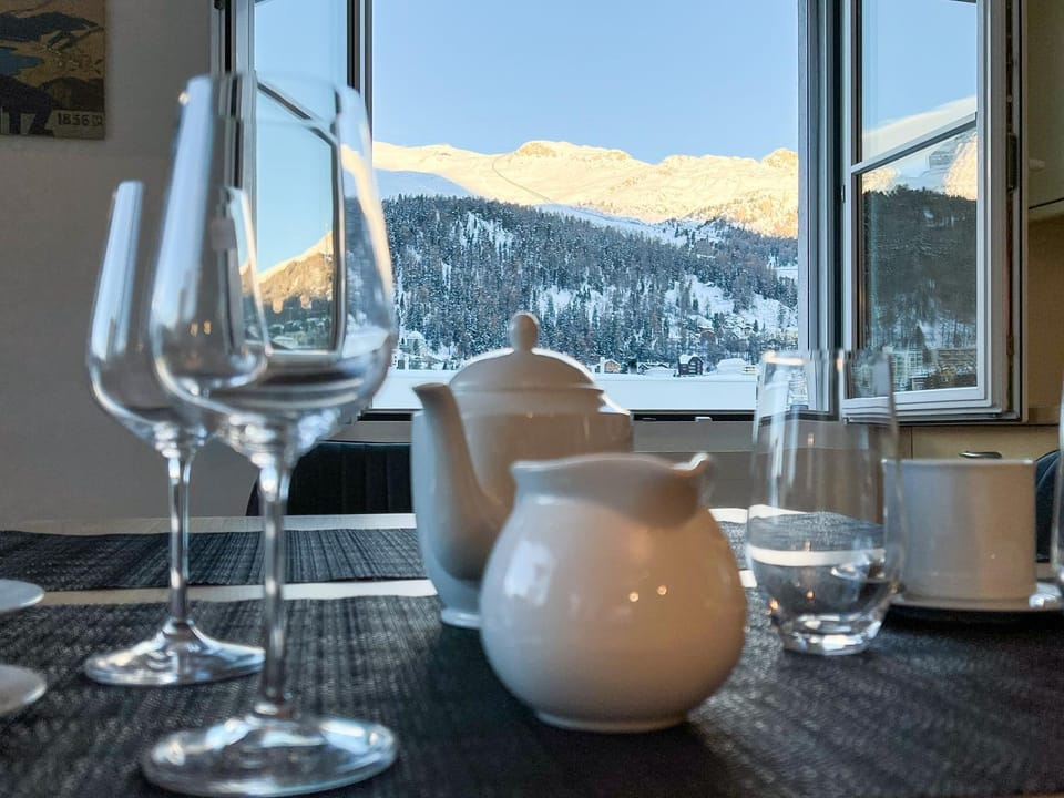 Natural landscape, Winter, Dining area, Mountain view