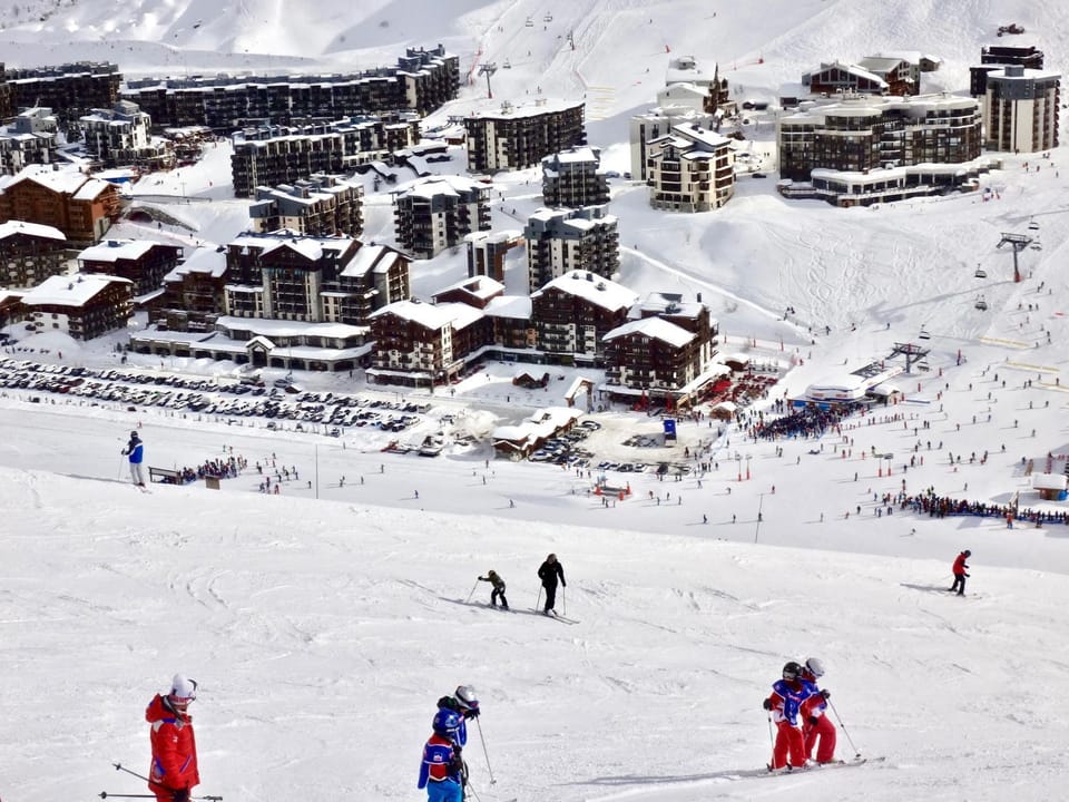 Bird's eye view, Winter, Skiing