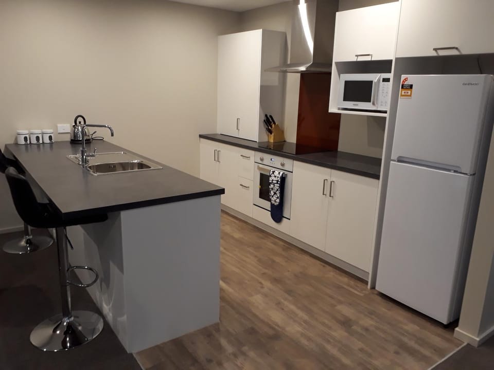 Kitchen or kitchenette, dishwasher, oven, stove