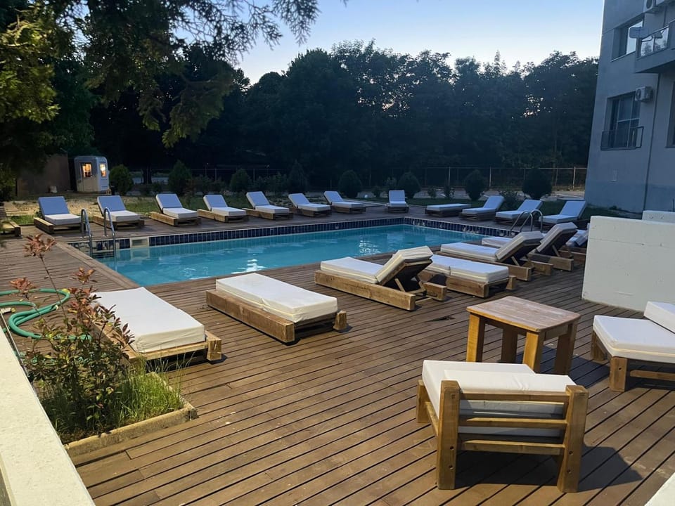 Pool view, sunbed