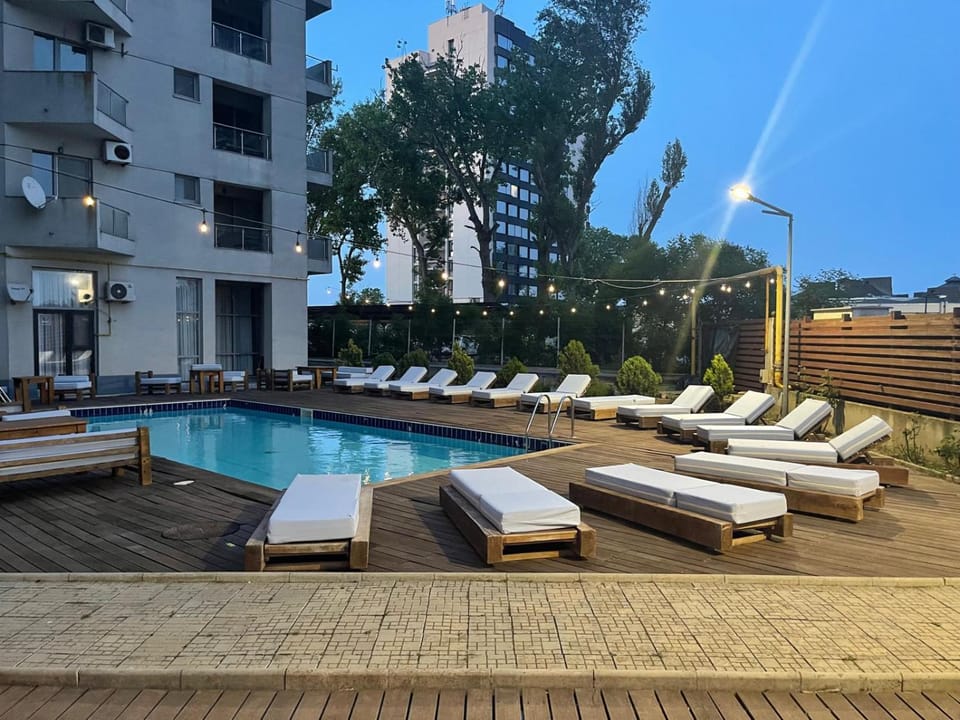 Pool view, sunbed