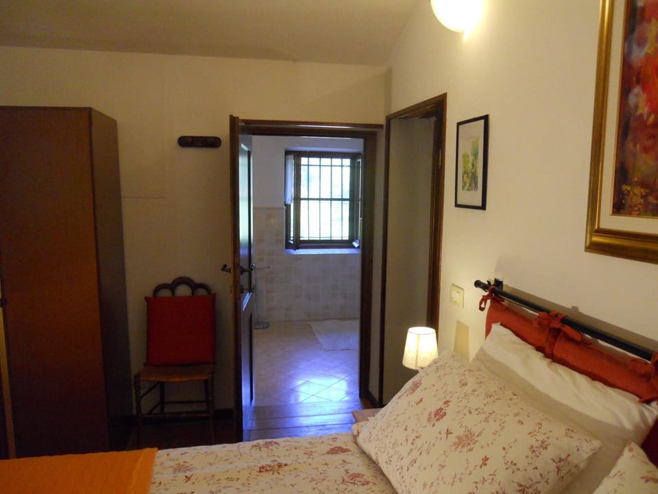 Bed, wardrobe