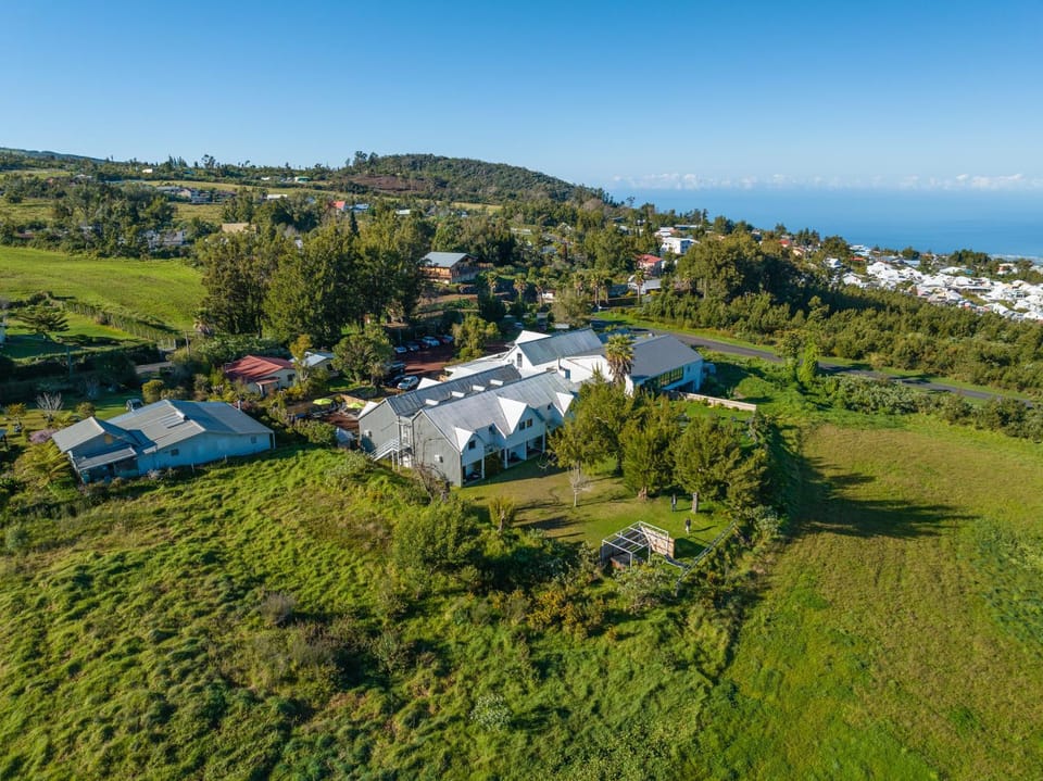 Property building, Natural landscape, Bird's eye view, Mountain view