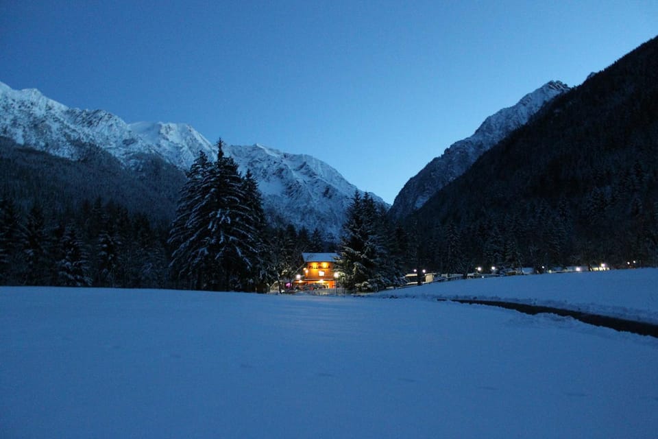 Winter, Mountain view, Mountain view, Sunset