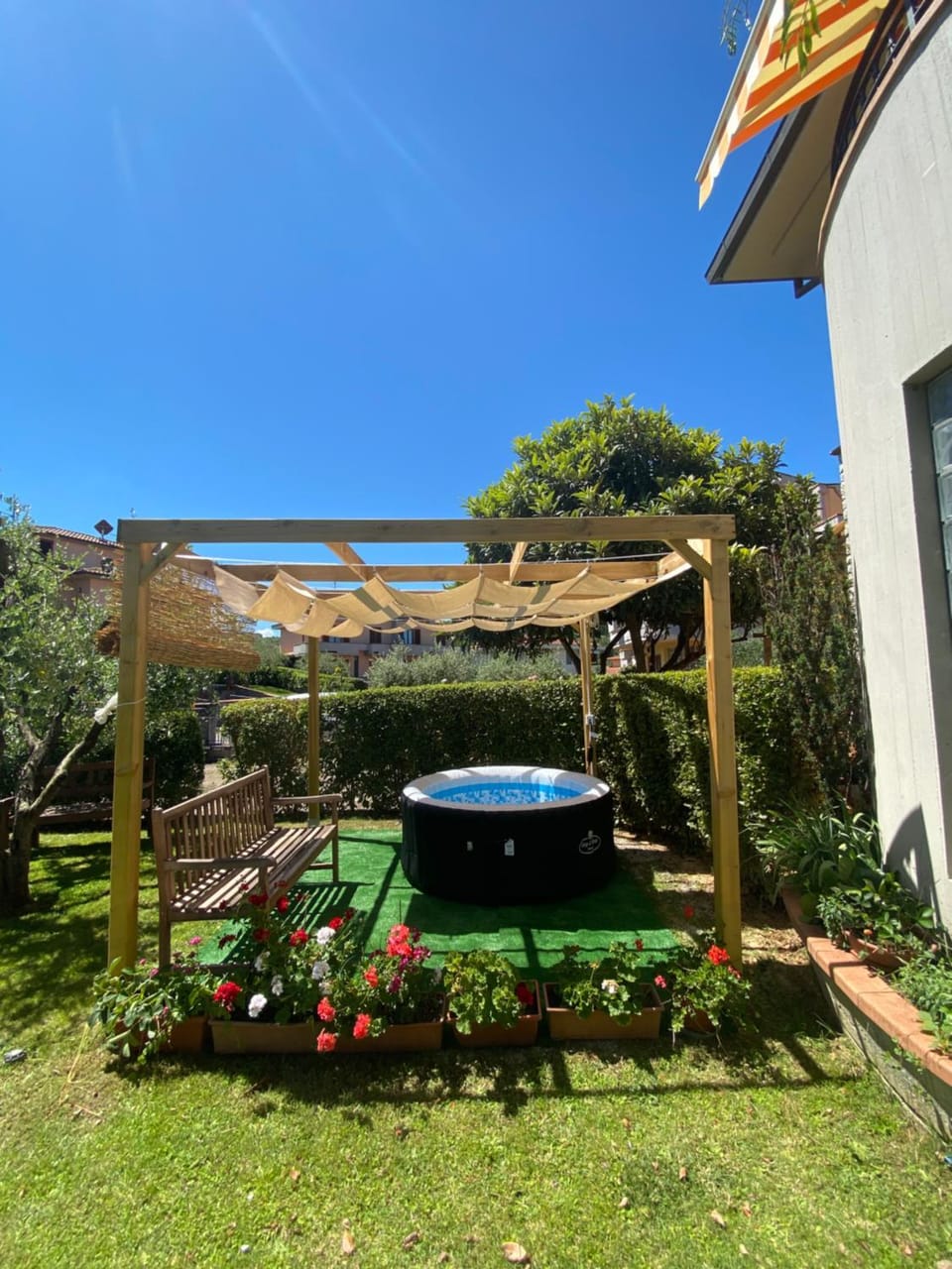 Patio, Garden, Swimming pool