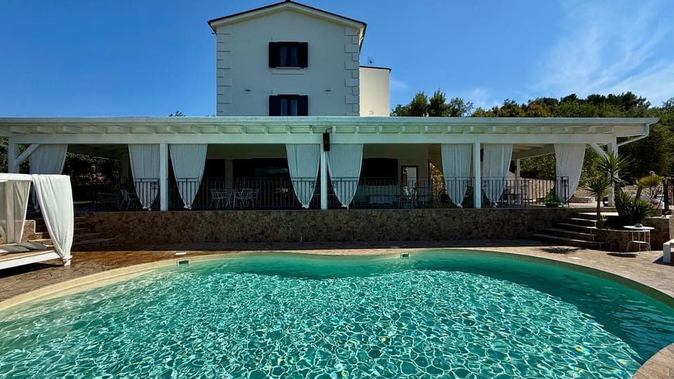 Property building, Patio, Day, Garden, Garden view, Pool view, Swimming pool
