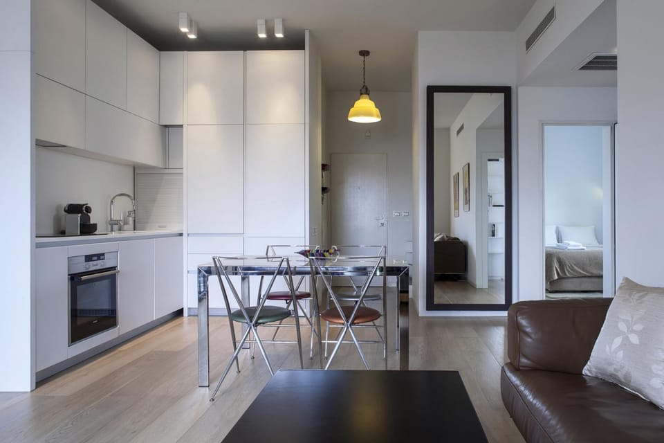 Kitchen or kitchenette, Living room, Dining area