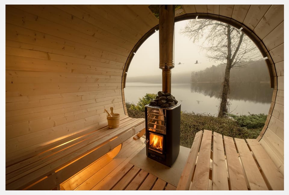 Natural landscape, Sauna, Lake view