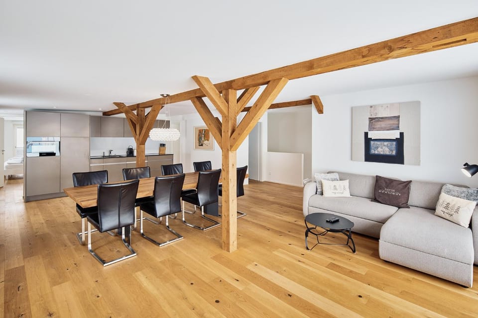 Dining area, stove, kitchen