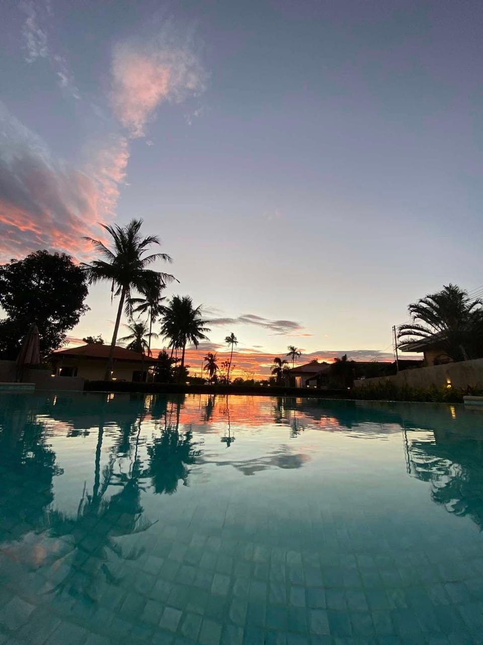 Pool view, Swimming pool, Sunset