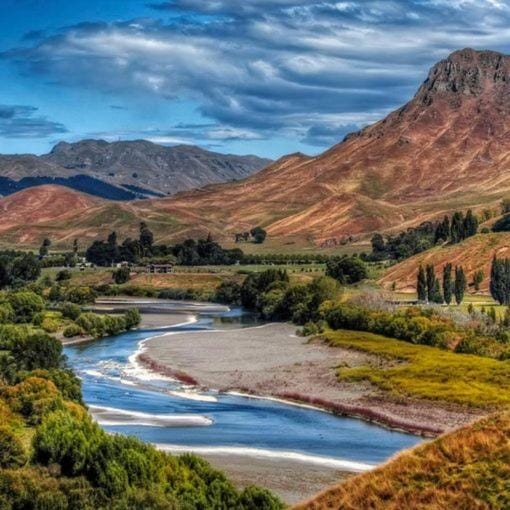 Day, Natural landscape, Mountain view, River view