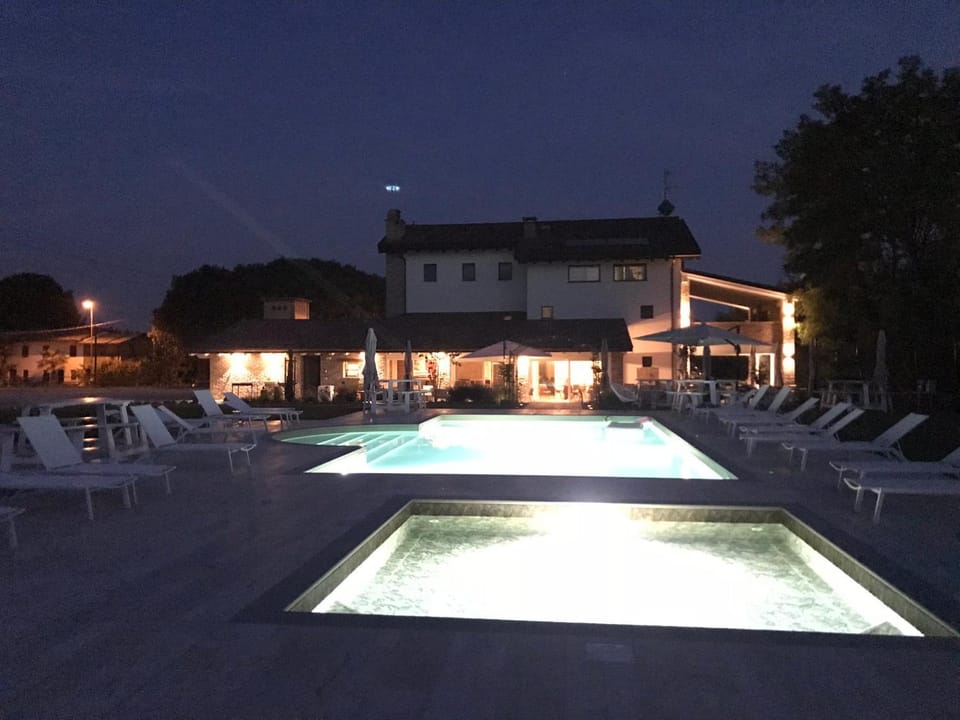 Property building, Swimming pool, Swimming pool, Sunset
