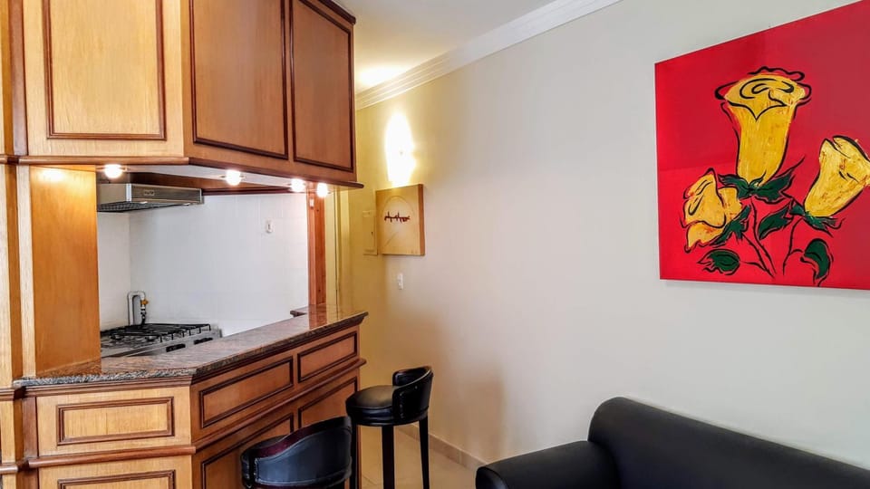 Kitchen or kitchenette, Living room, Seating area