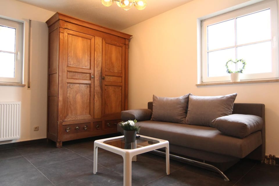 Bed, Living room, Seating area