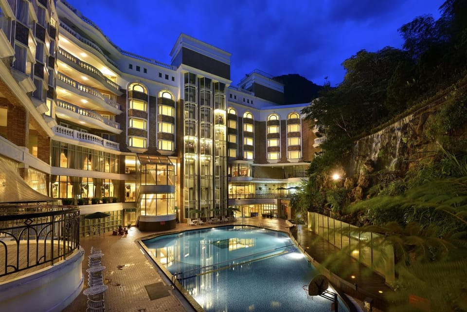 Property building, Night, Pool view, Swimming pool, Sunset