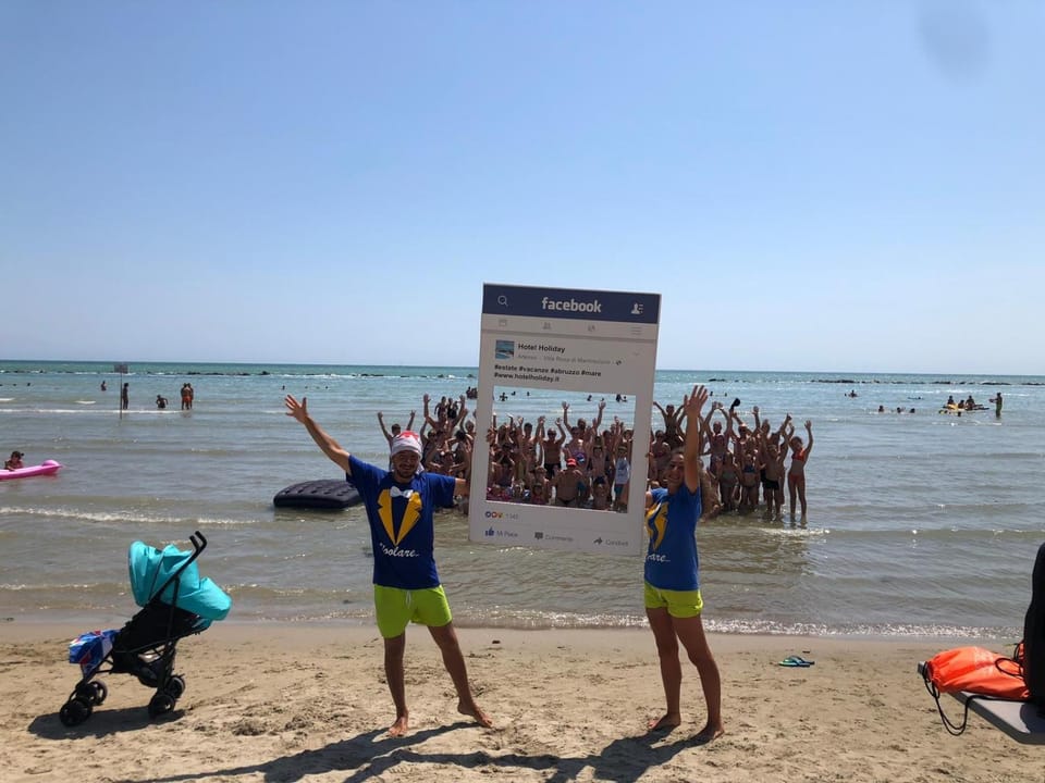 Beach, children, group of guests