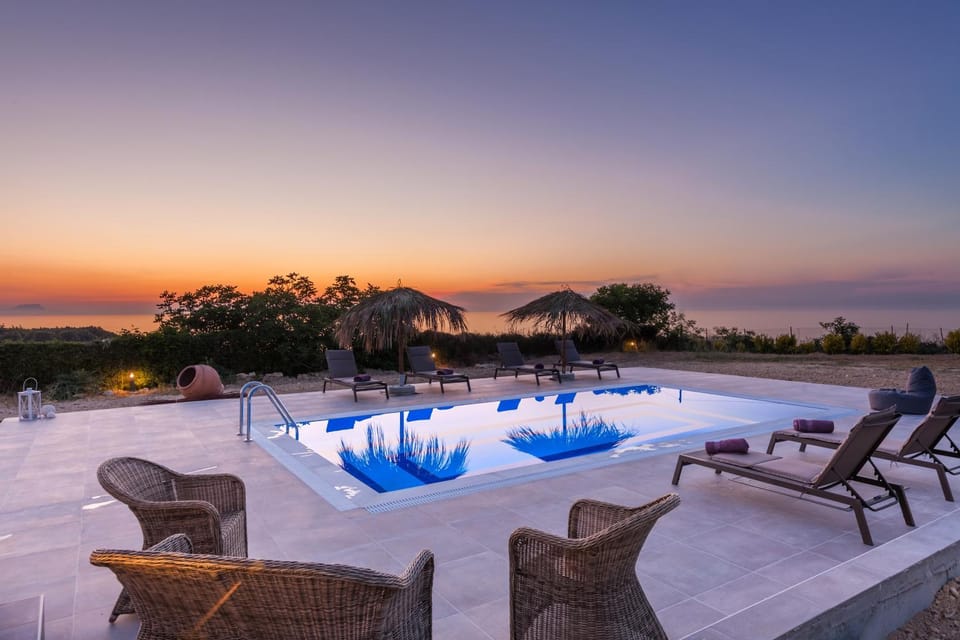 Swimming pool, Swimming pool, Sunset, sunbed