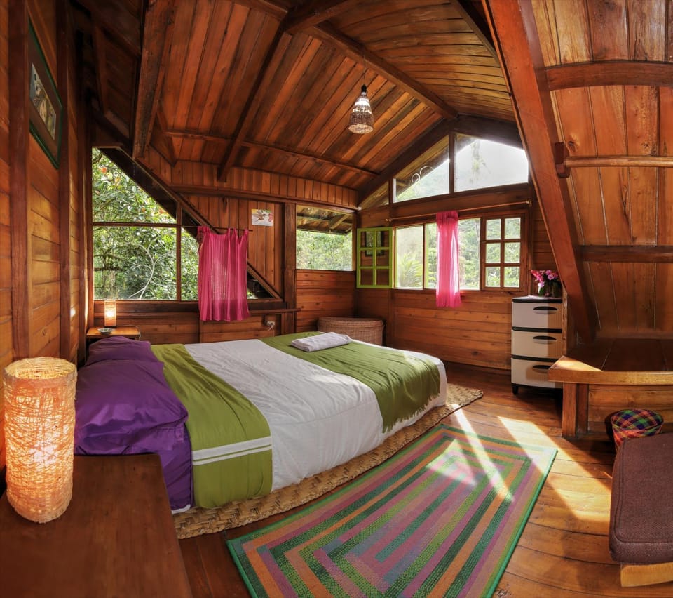 Bed, Photo of the whole room, Bedroom, Mountain view