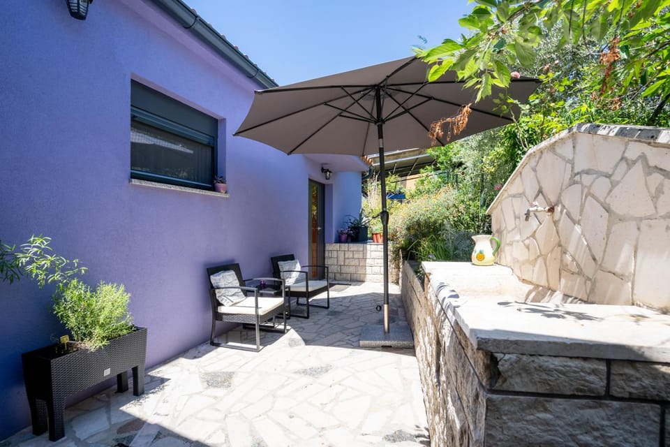 Property building, Patio, Seating area, Garden view