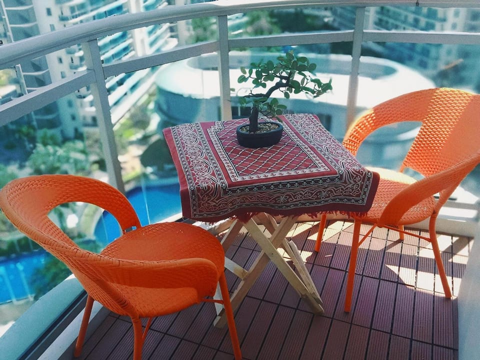 Patio, Day, View (from property/room), Balcony/Terrace, Seating area, Pool view