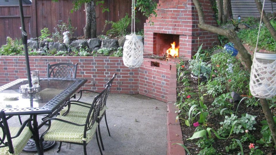 Garden, Balcony/Terrace, fireplace