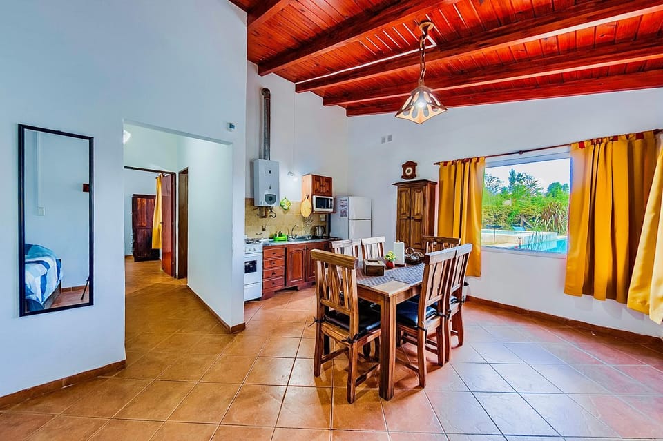 Living room, Dining area, Pool view
