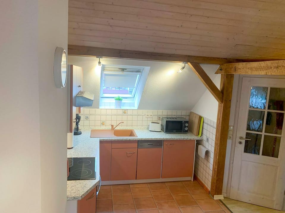 Kitchen or kitchenette, dishwasher, microwave, stove