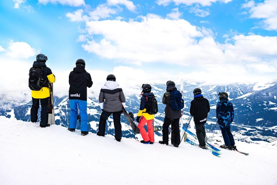 Winter, Skiing, group of guests