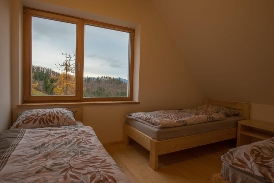 Bed, Bedroom, Mountain view