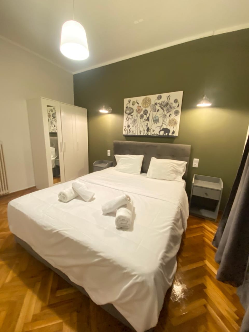 Bed, Photo of the whole room, Bedroom, towels, wardrobe