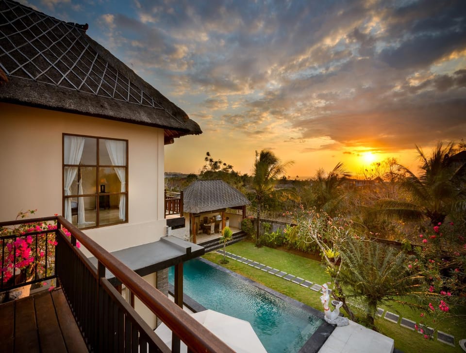 Swimming pool, Swimming pool, Sunset