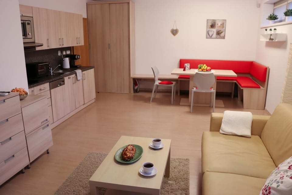 Kitchen or kitchenette, Living room, Dining area