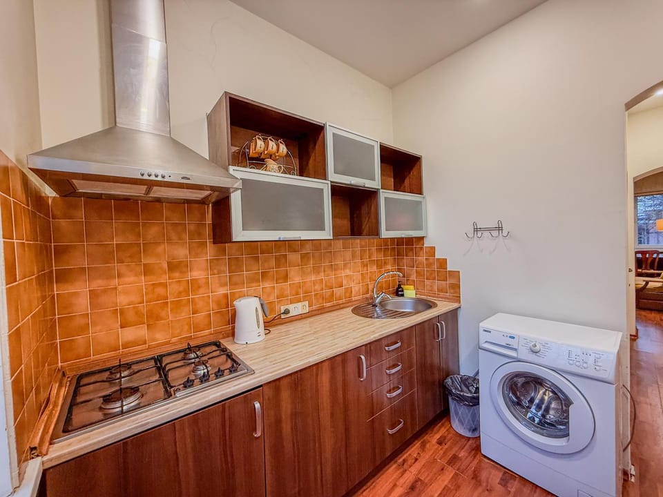 Coffee/tea facilities, Kitchen or kitchenette, pet friendly, stove, washing machine