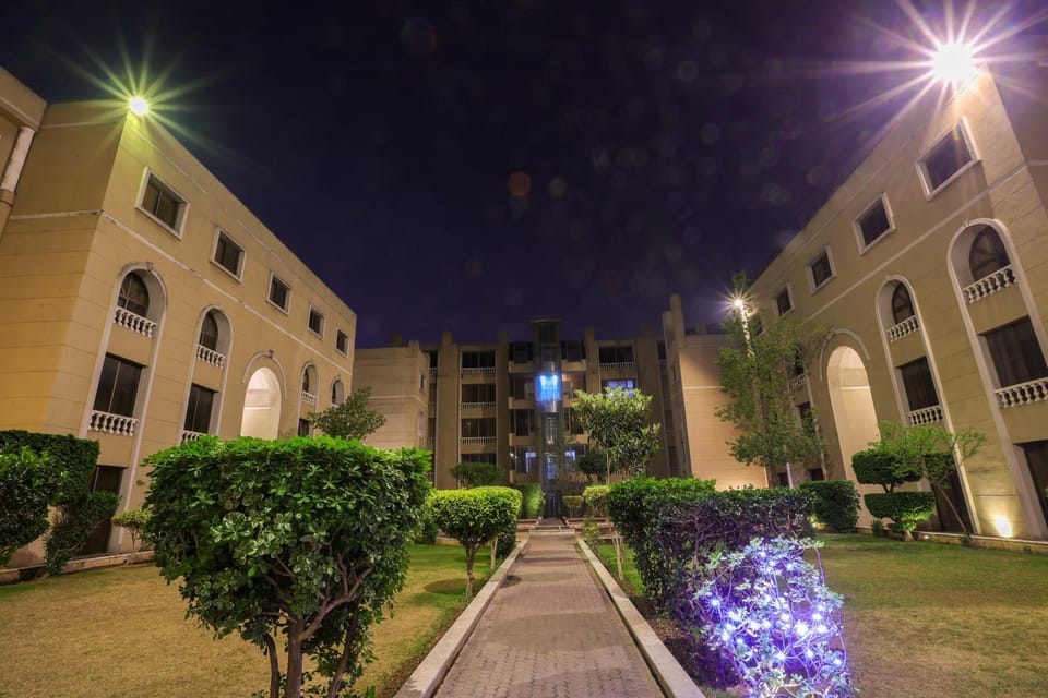 Property building, Night, Garden
