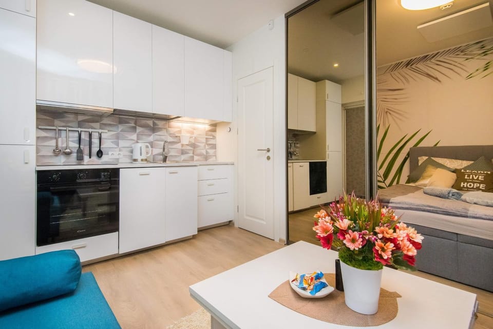 Kitchen or kitchenette, Living room, Dining area