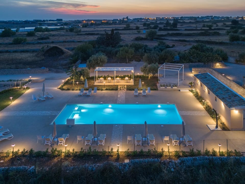 Night, Bird's eye view, Pool view, Swimming pool