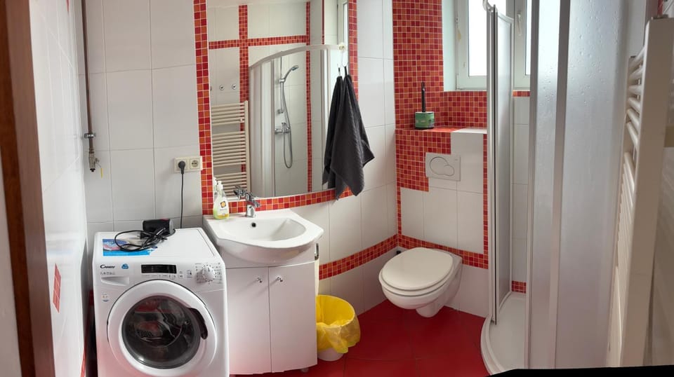 Shower, Toilet, Bathroom, washing machine