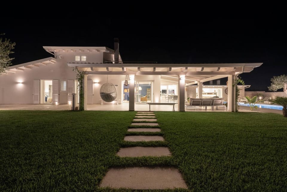 Property building, Night, Garden, Other, Garden view