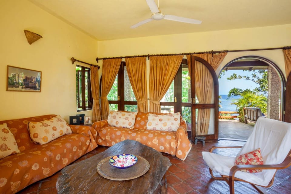 Patio, Living room, Seating area, Sea view
