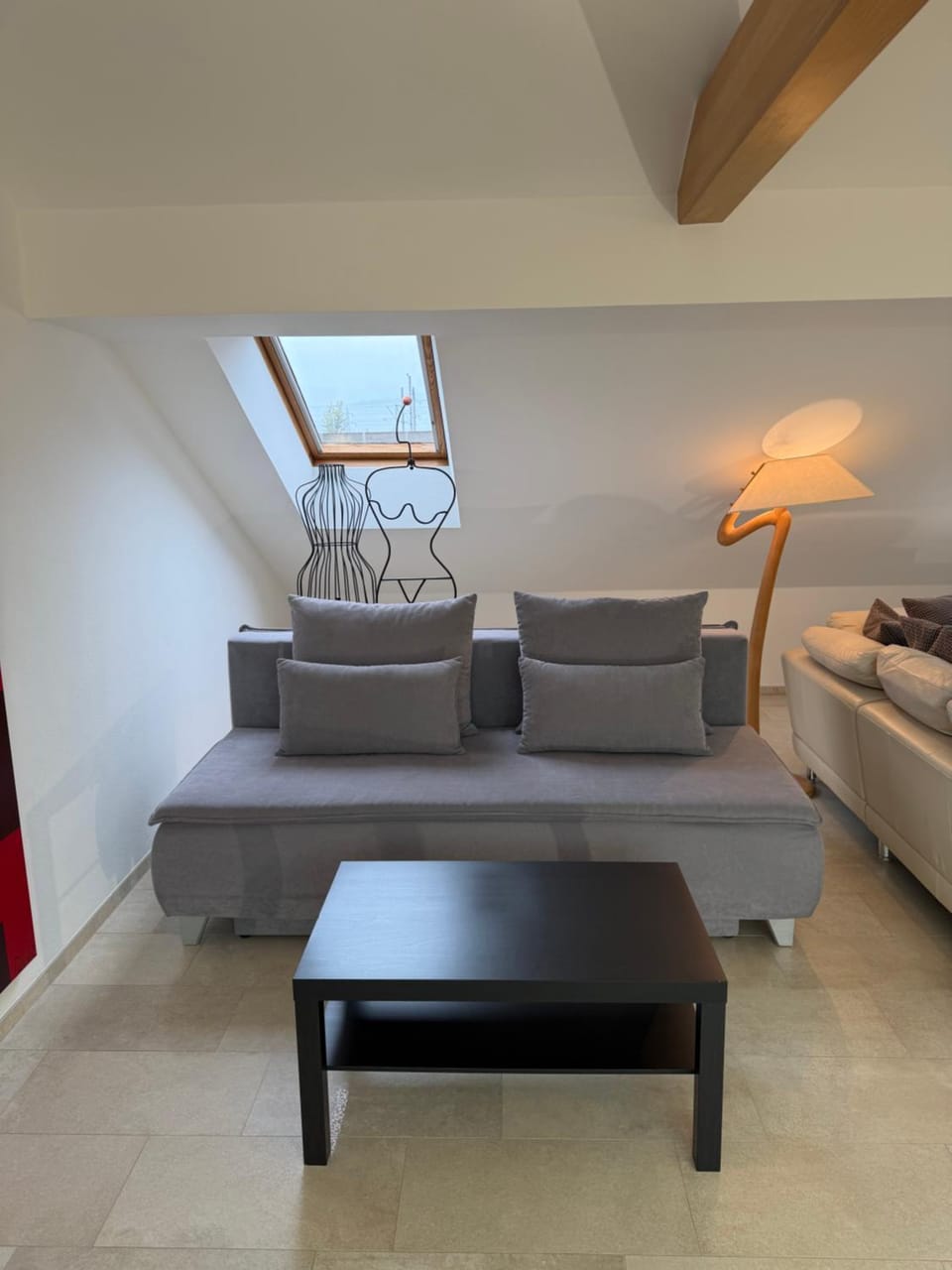 Bed, Living room, Seating area