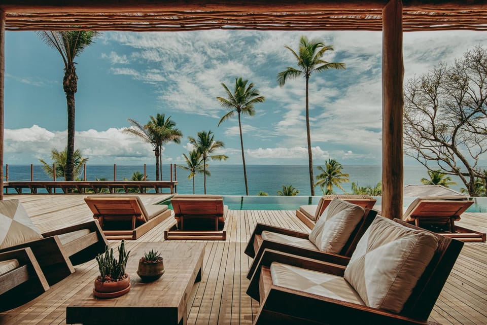 Balcony/Terrace, Seating area, Sea view, Swimming pool, sunbed