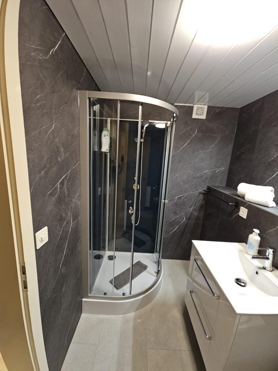 Shower, Toilet, Bathroom, towels