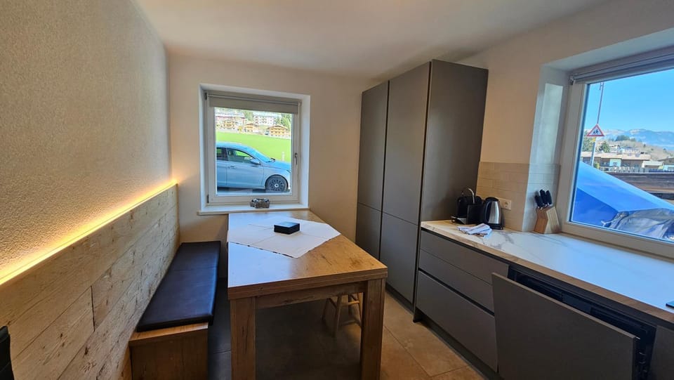 Kitchen or kitchenette, stove, kitchen
