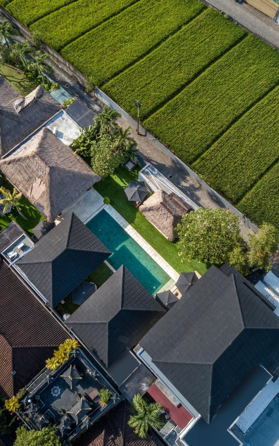 Property building, Neighbourhood, Bird's eye view, Street view, Swimming pool