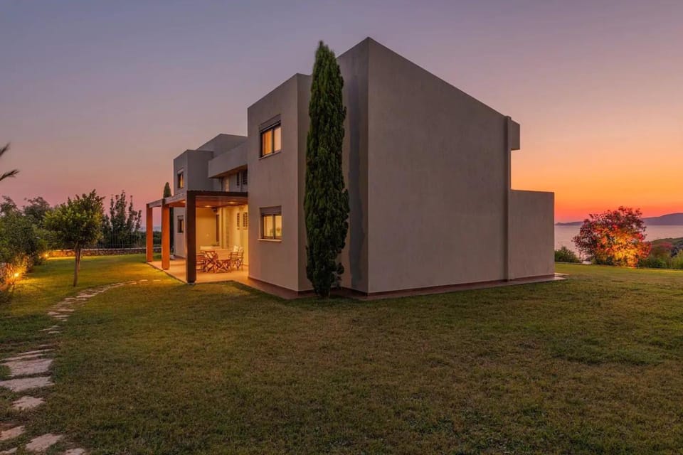 Property building, Garden, Sunset