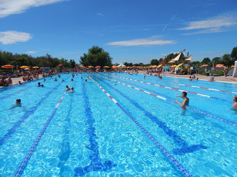 People, Aqua park, Pool view, Swimming pool