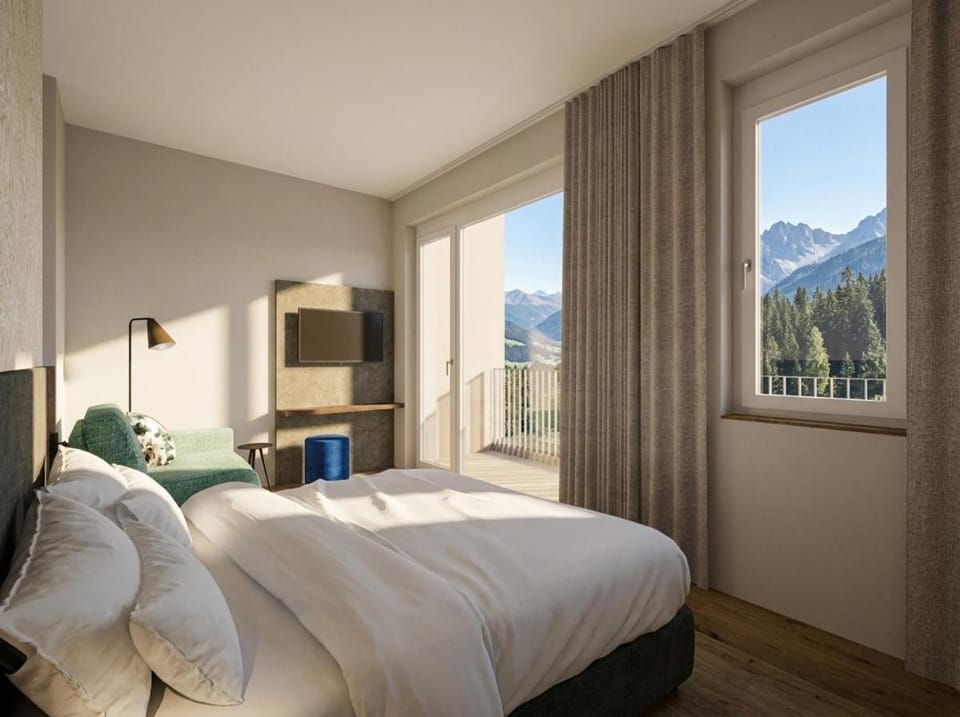 Bed, Photo of the whole room, Bedroom, Mountain view
